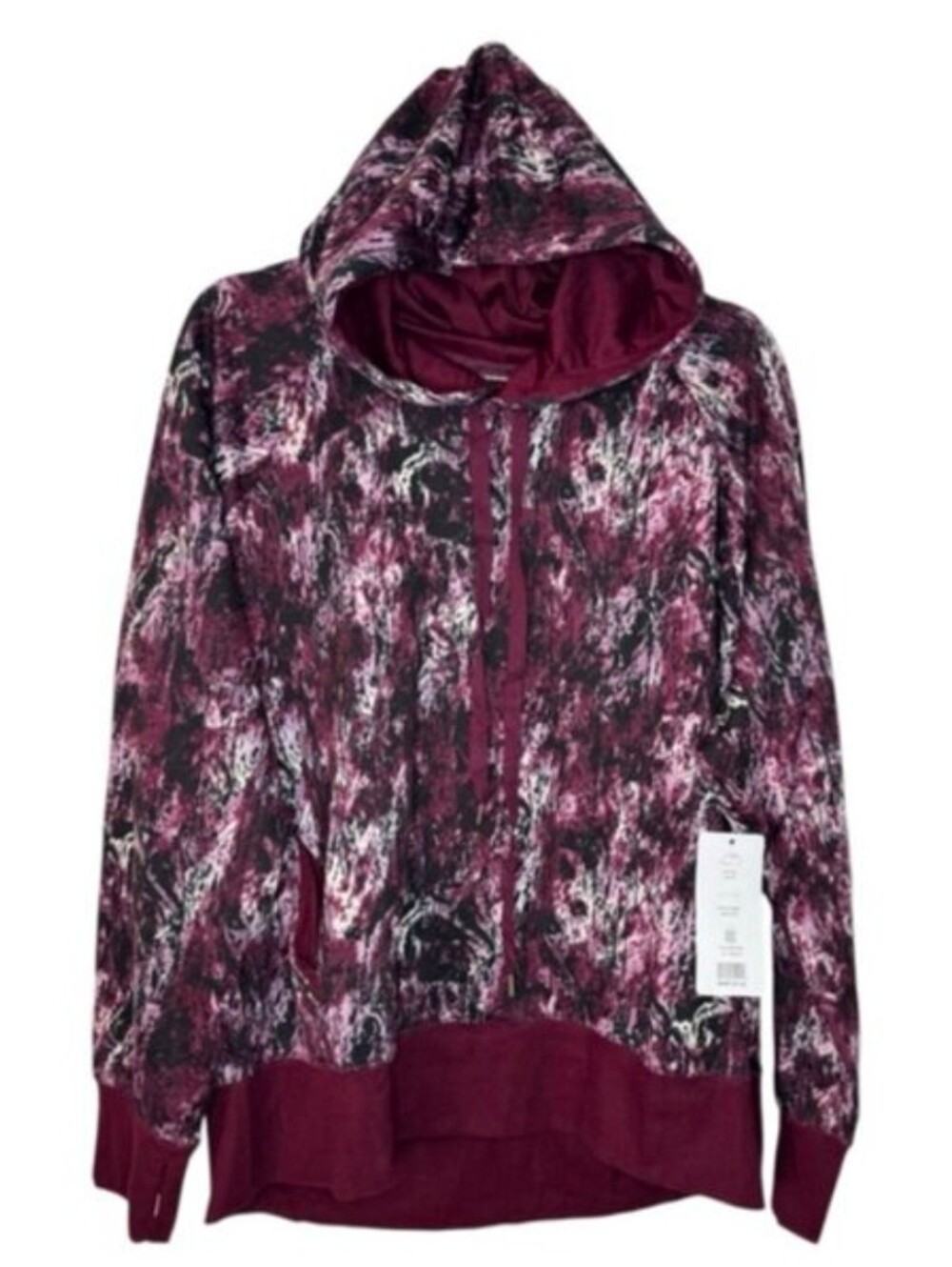 JONES NEW YORK SPORT Burgundy Camo Print Hoodie.Sz.3X